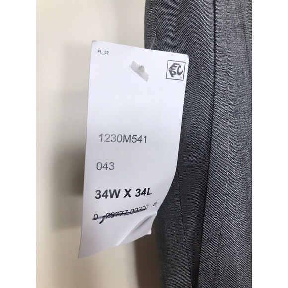 Kenneth Cole Reaction Men's 34 x 34 Slim Grey Flat Front Dress Pants - Picture 6 of 11